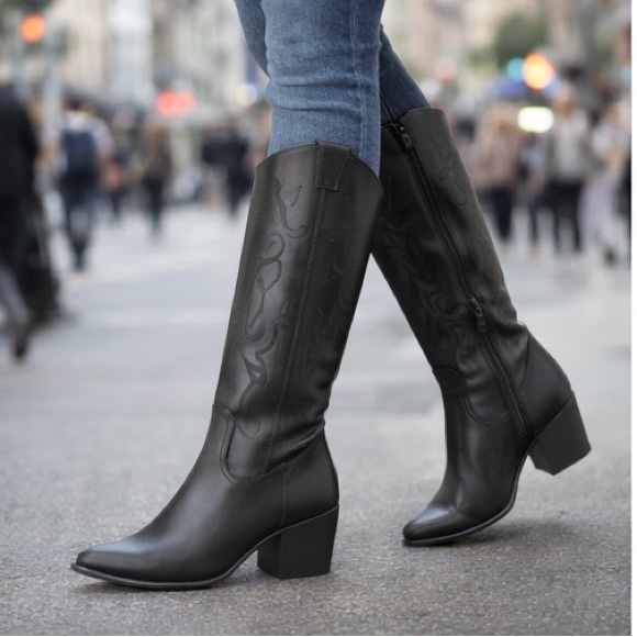 Madden NYC Black Tall Western Boots | Women’s 7.5 | NWT - Picture 6 of 9